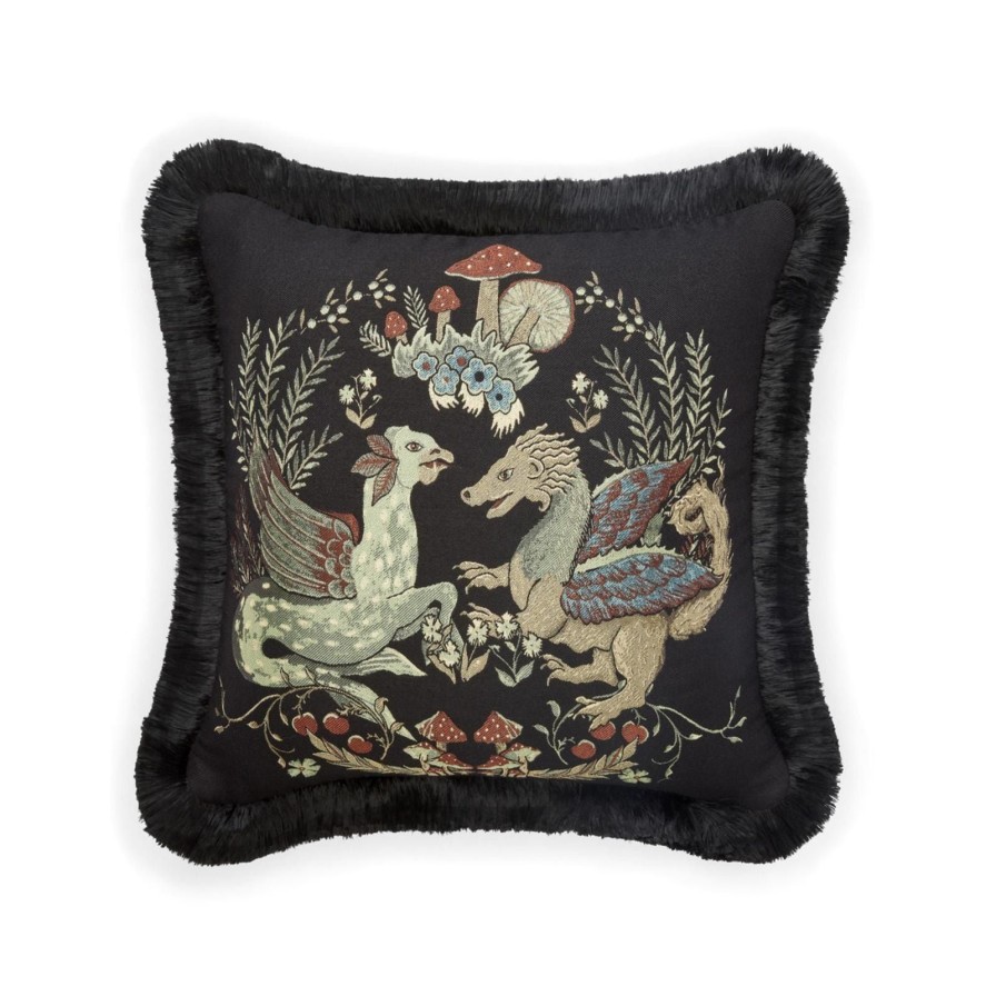 Accessories House of Hackney Animal Cushions | Phantasia Tapestry Medium Jacquard Cushion-Celedon