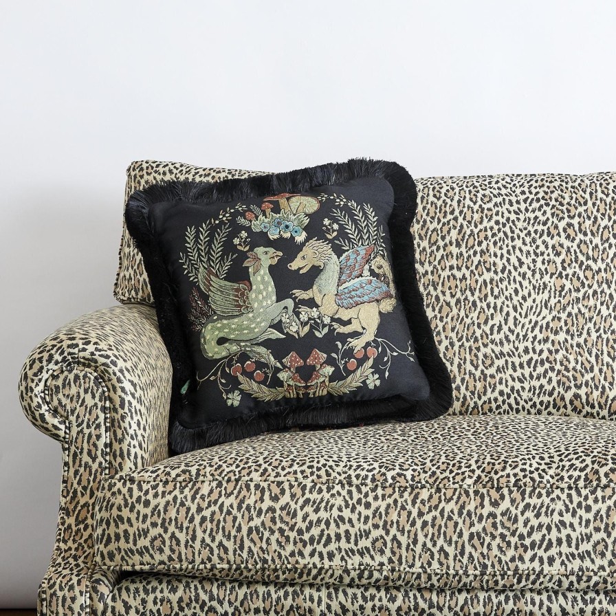 Accessories House of Hackney Animal Cushions | Phantasia Tapestry Medium Jacquard Cushion-Celedon