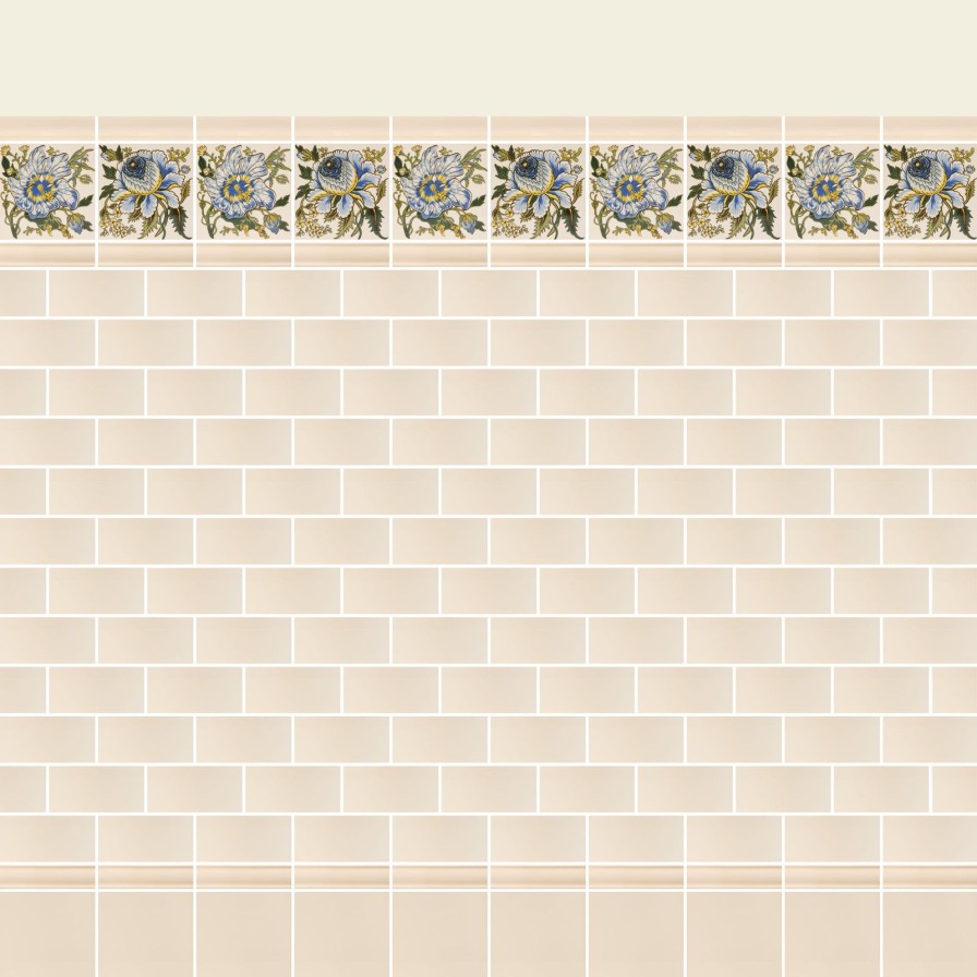 Furnishings House of Hackney Tiles | Marlowe Dado Tiles-Ecru