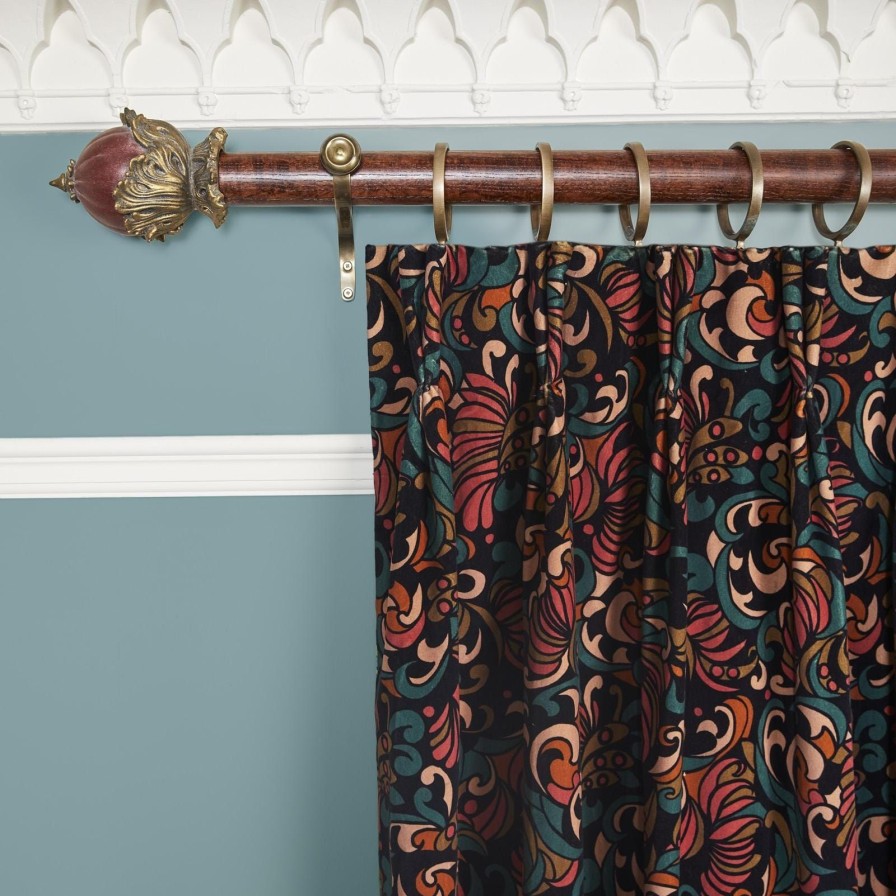 Fabric House of Hackney | Zennor Velvet Curtain-Emerald