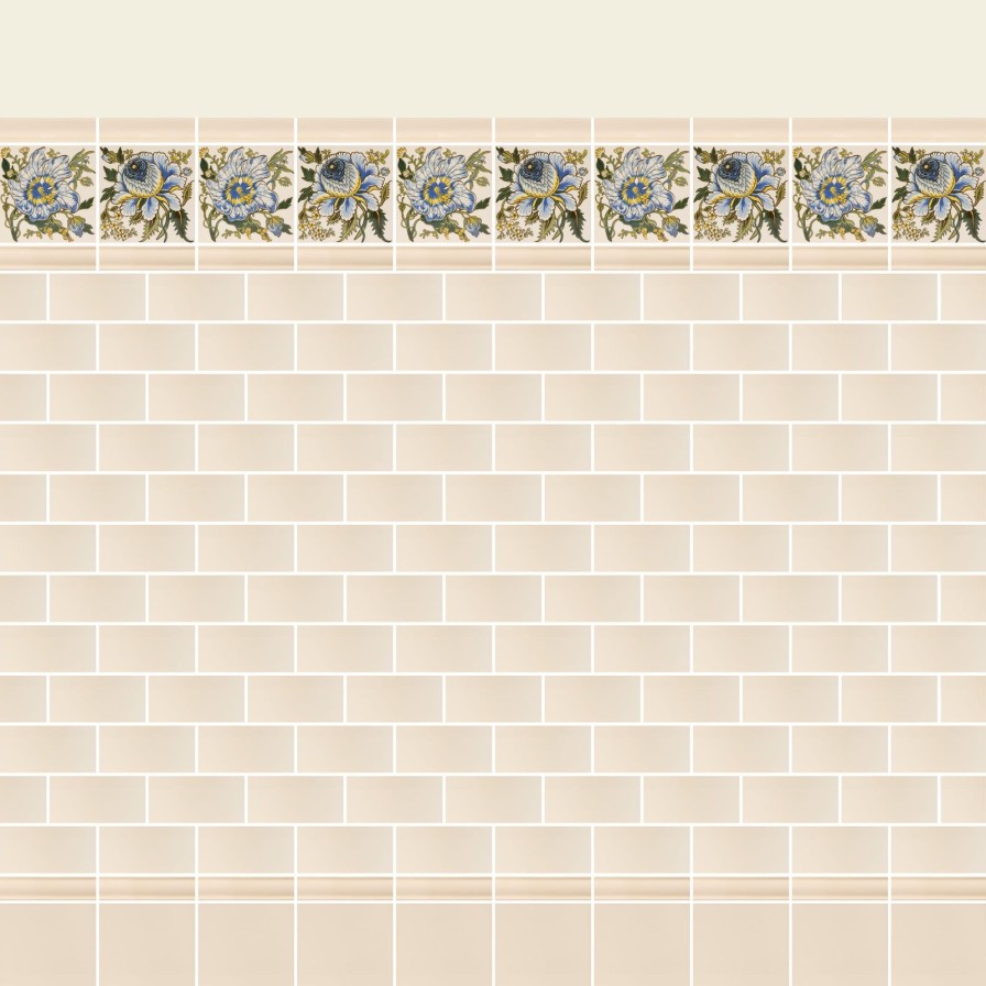 Furnishings House of Hackney Tiles | Artemis Rose Printed Tiles-Ecru