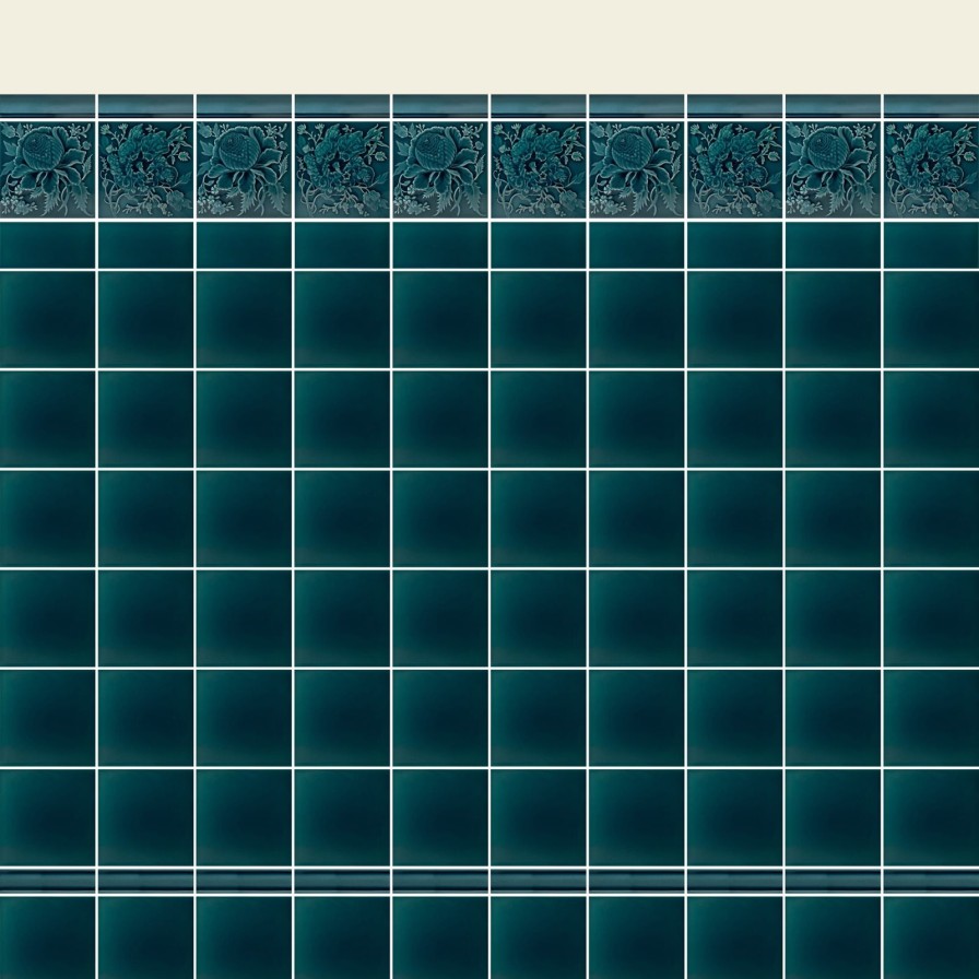 Furnishings House of Hackney Tiles | Artemis Rose Relief Tiles-Teal