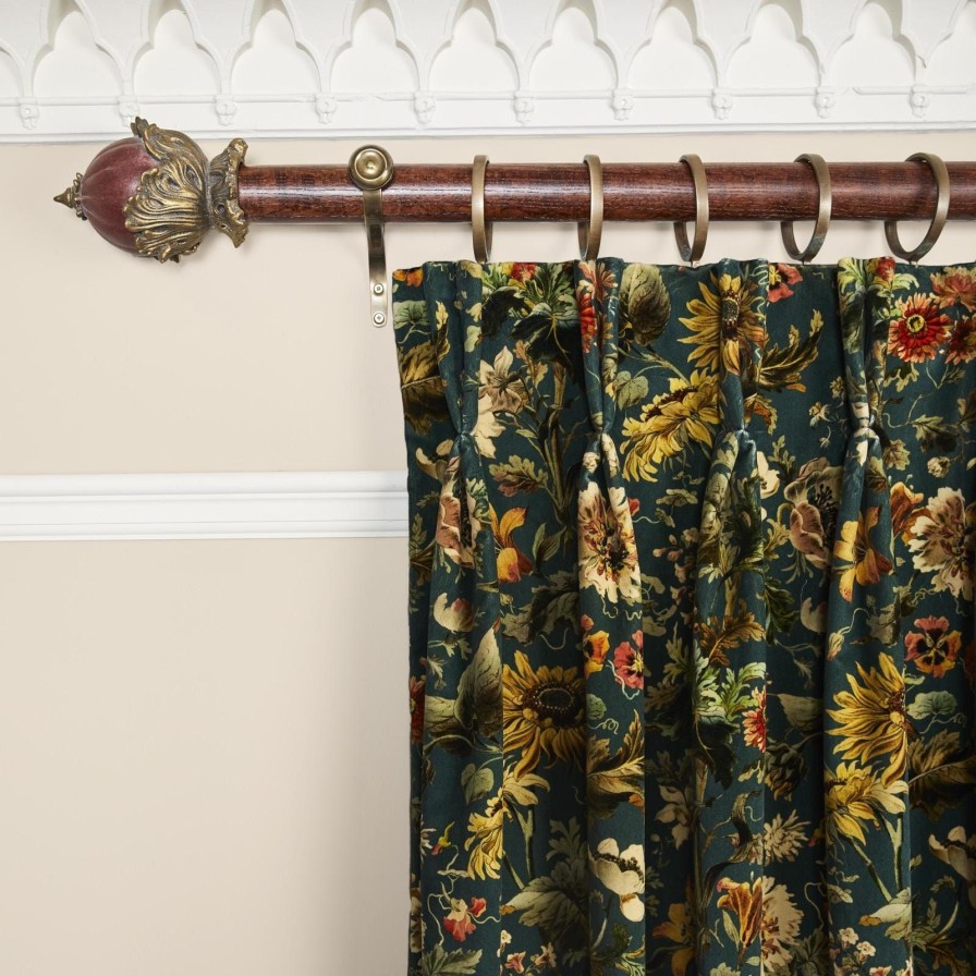 Fabric House of Hackney | Avalon Velvet Curtain-Petrol