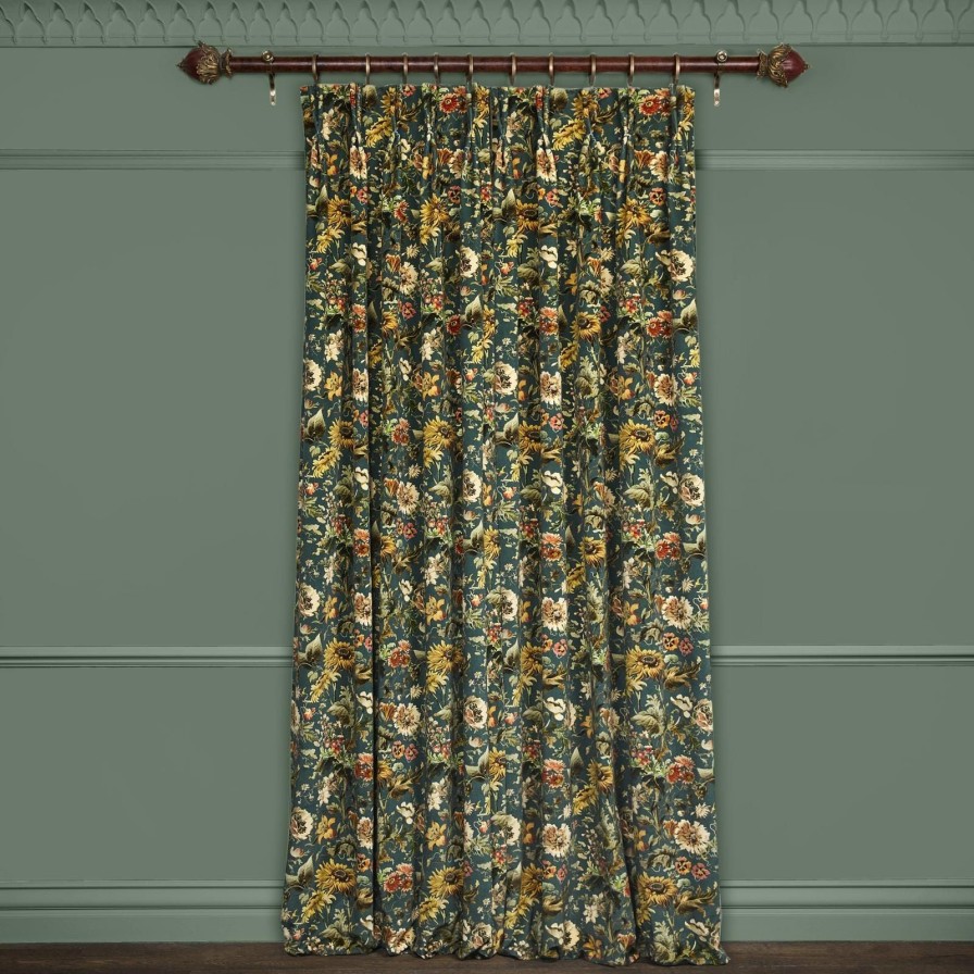 Fabric House of Hackney | Avalon Velvet Curtain-Petrol