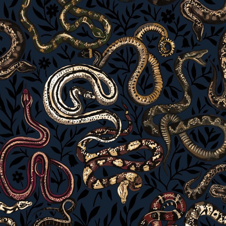 Wallpaper House of Hackney | Snakes And Adders Wallpaper-Black