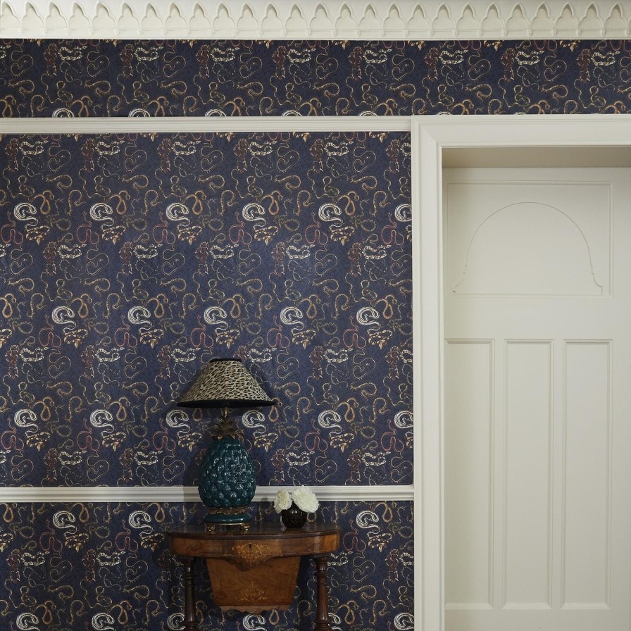 Wallpaper House of Hackney | Snakes And Adders Wallpaper-Black