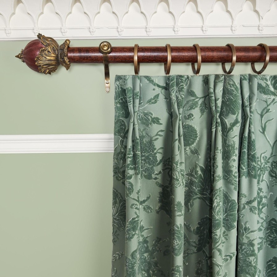 Fabric House of Hackney | Artemis Velvet Curtain-Eucalyptus