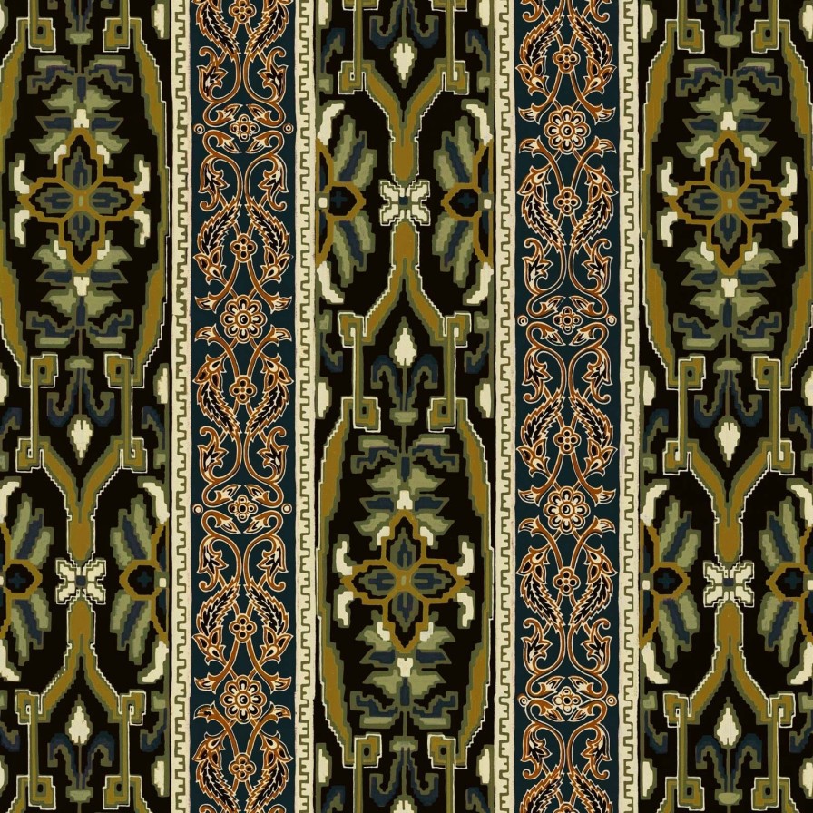 Wallpaper House of Hackney | Mamounia Wallpaper-Moss Green & Black