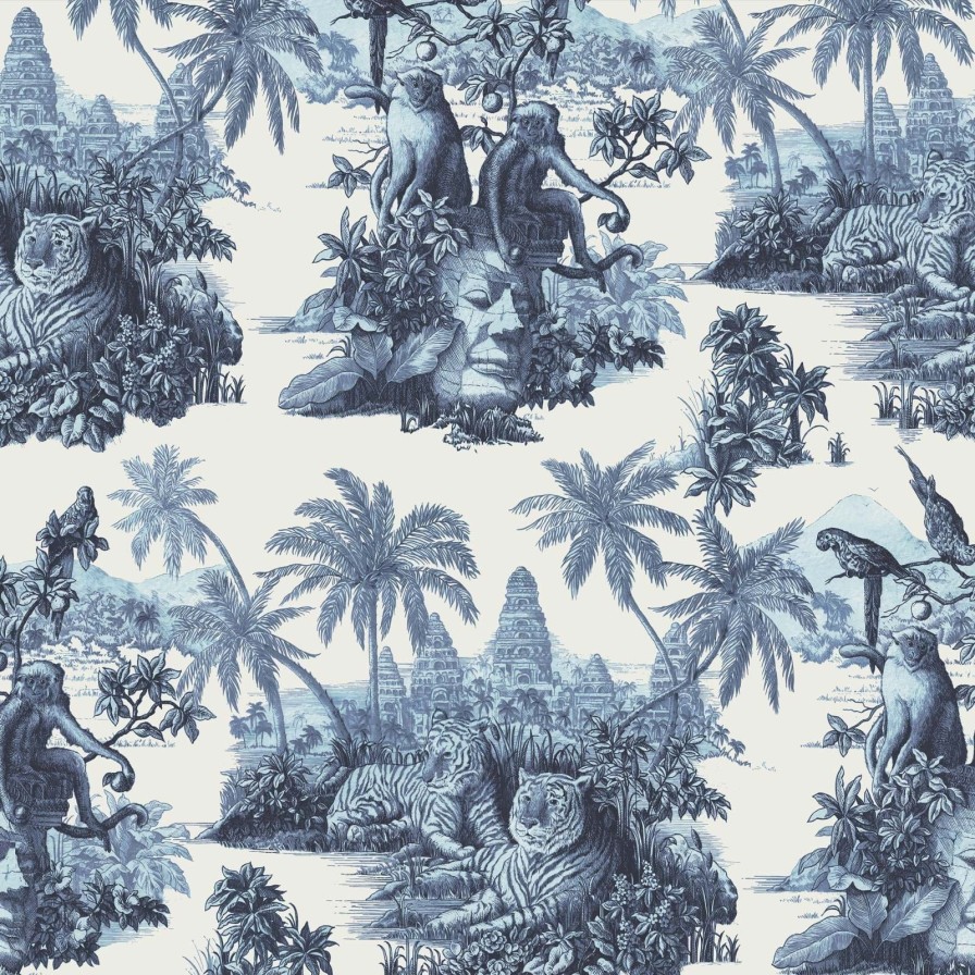 Wallpaper House of Hackney | Sumatra Wallpaper-Off White & Azure
