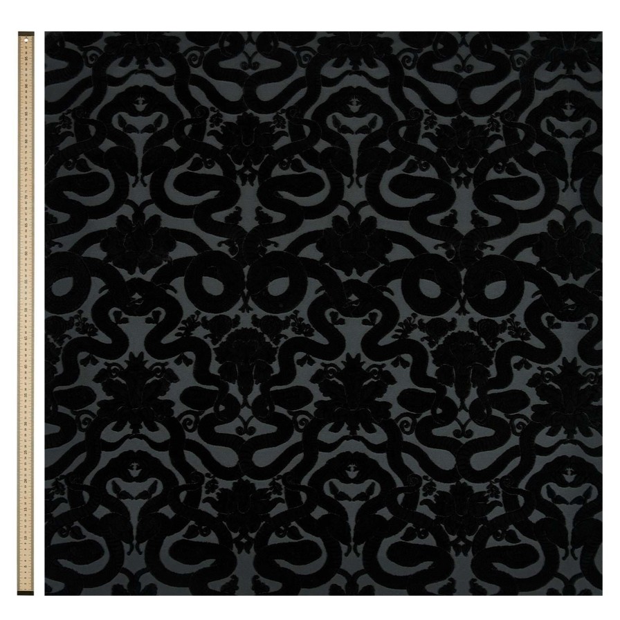Fabric House of Hackney | Anaconda Velvet Blind-Noir