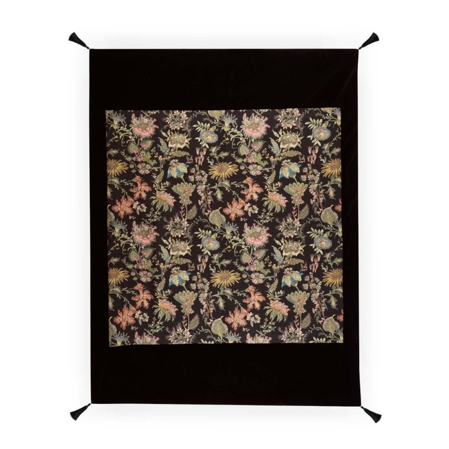 Furnishings House of Hackney Bedding | Florafantasia Jacquard Blanket-Noir