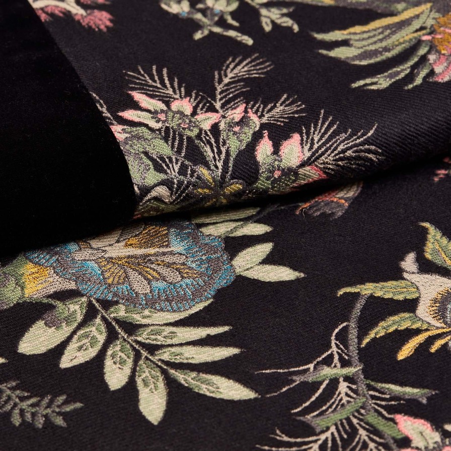 Furnishings House of Hackney Bedding | Florafantasia Jacquard Blanket-Noir