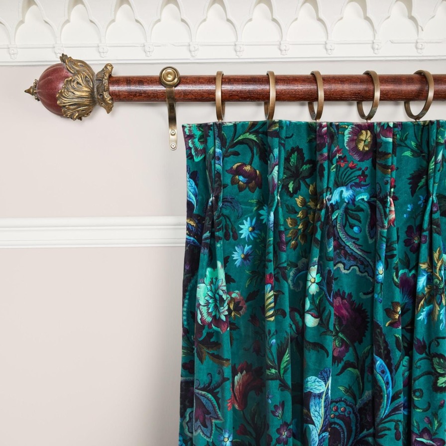 Fabric House of Hackney | Florika Velvet Curtain-Petrol