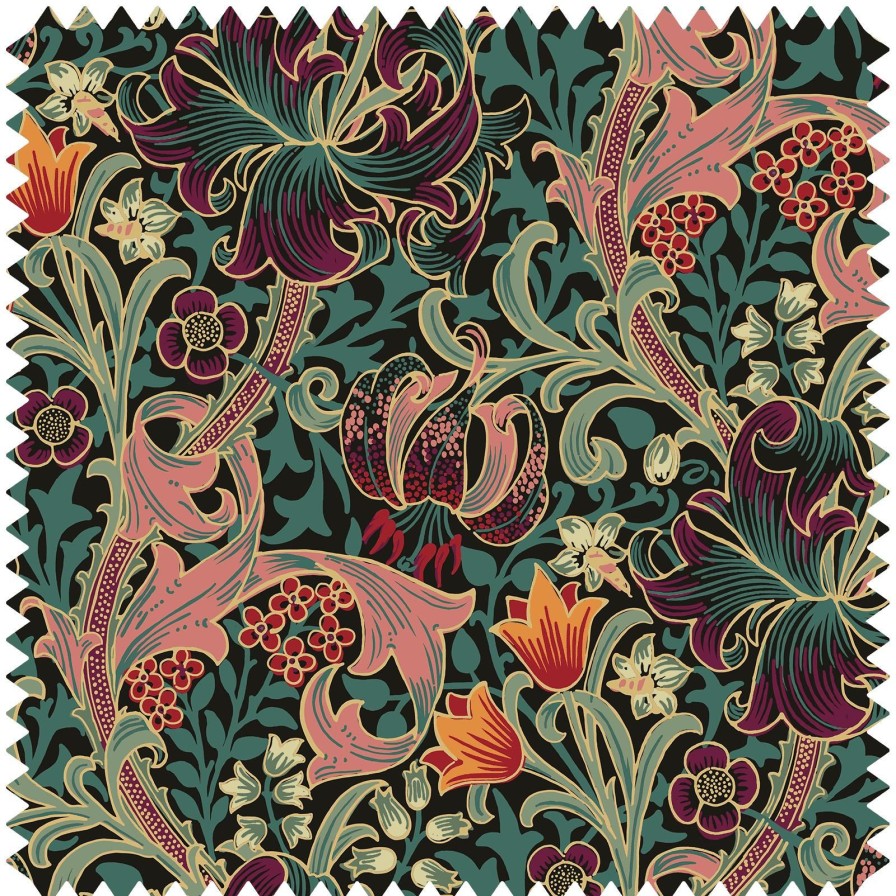 Fabric House of Hackney | Golden Lily Velvet Blind-Apatite