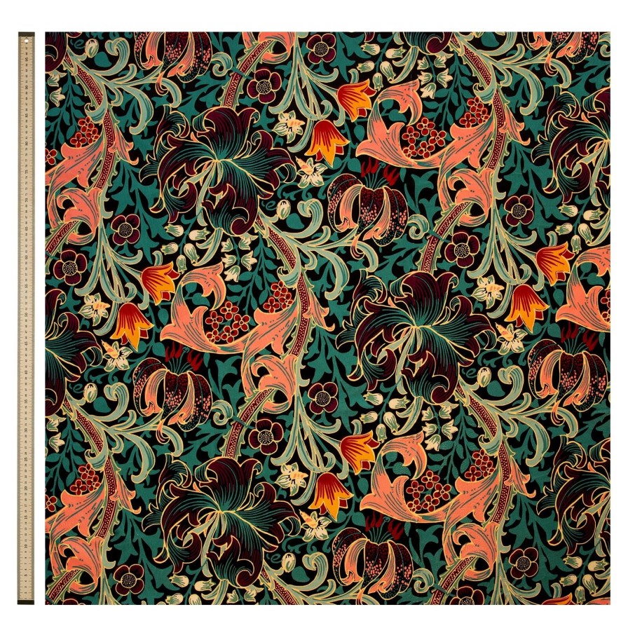 Fabric House of Hackney | Golden Lily Velvet Blind-Apatite