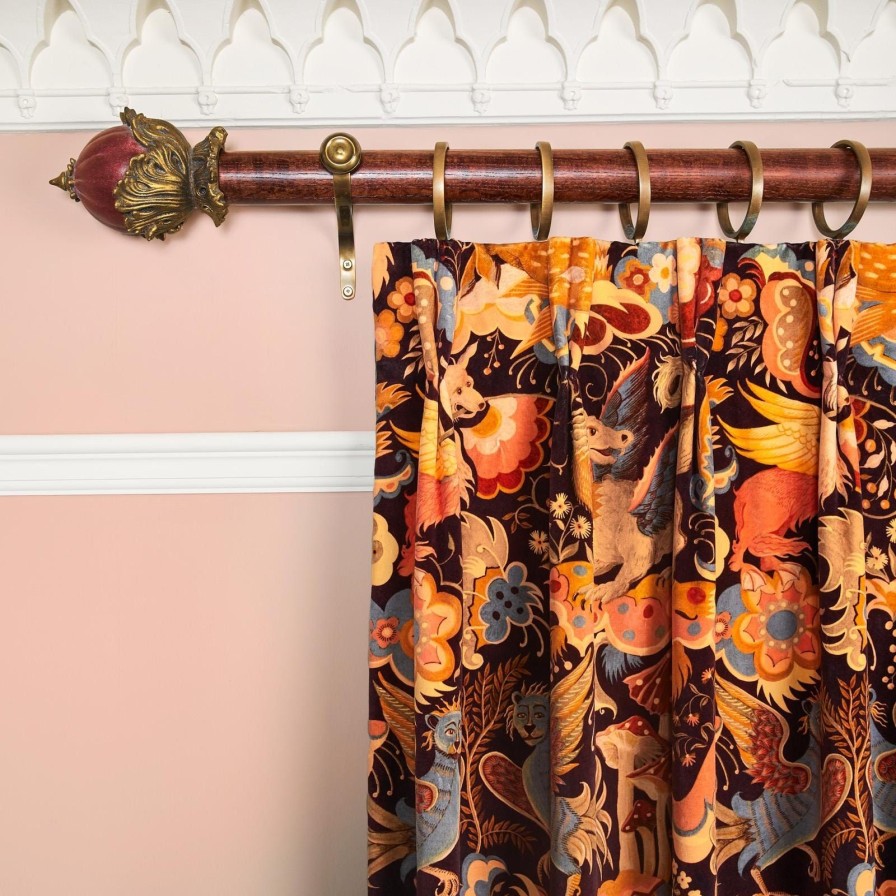 Fabric House of Hackney | Phantasia Velvet Curtain-Selenite Orange