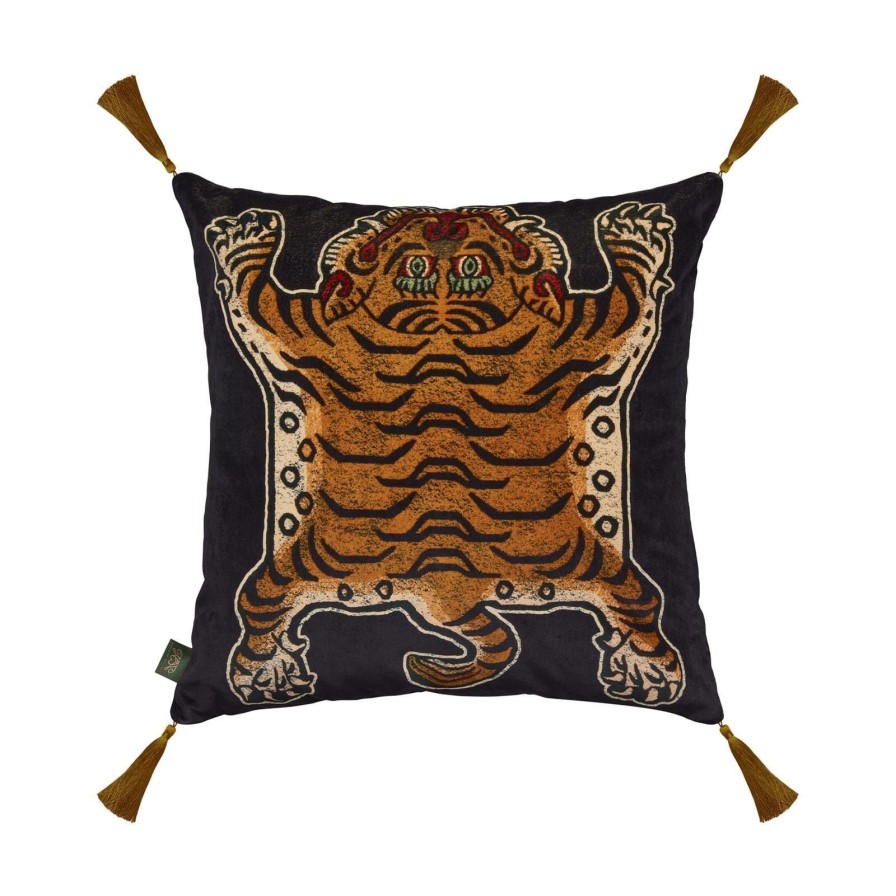 Accessories House of Hackney Animal Cushions | Saber Medium Tassel Velvet Cushion-Noir