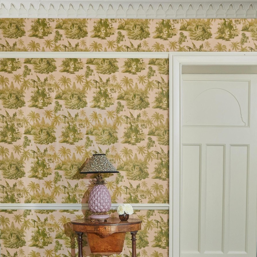 Wallpaper House of Hackney | Sumatra Wallpaper-Blush & Pear Green