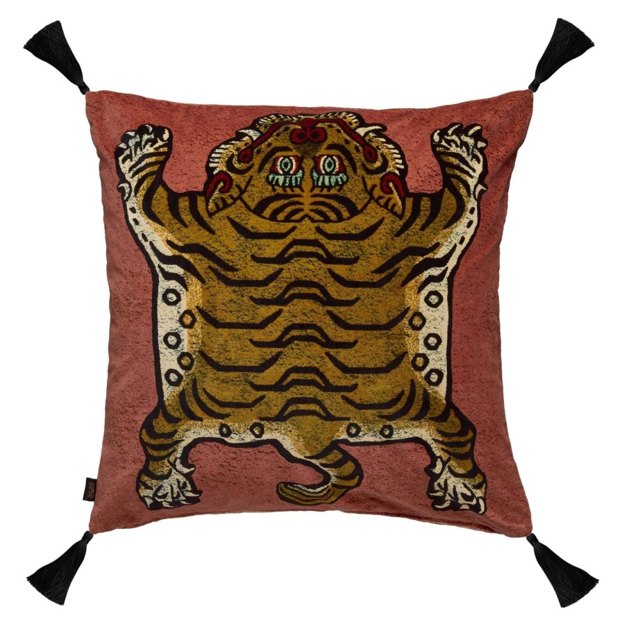 Accessories House of Hackney Animal Cushions | Saber Large Tassel Velvet Cushion-Pink