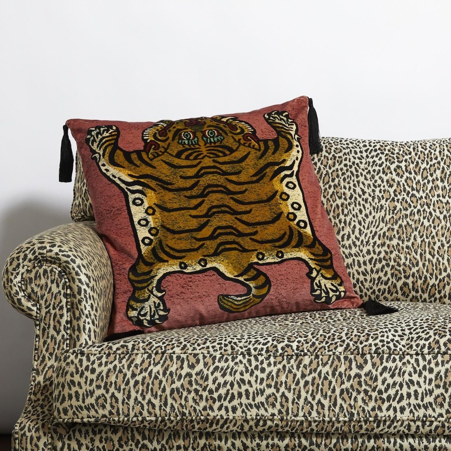 Accessories House of Hackney Animal Cushions | Saber Large Tassel Velvet Cushion-Pink