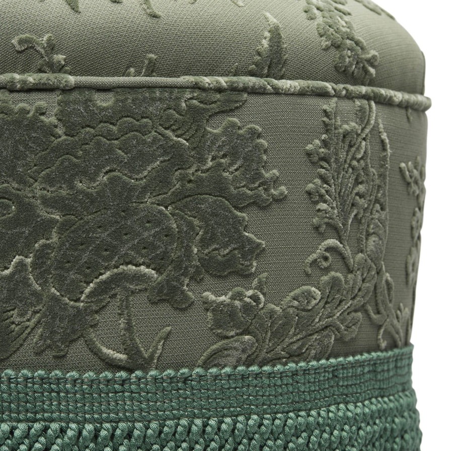 Furnishings House of Hackney Bottomans | Artemis Cut-Velvet Bottoman-Eucalyptus
