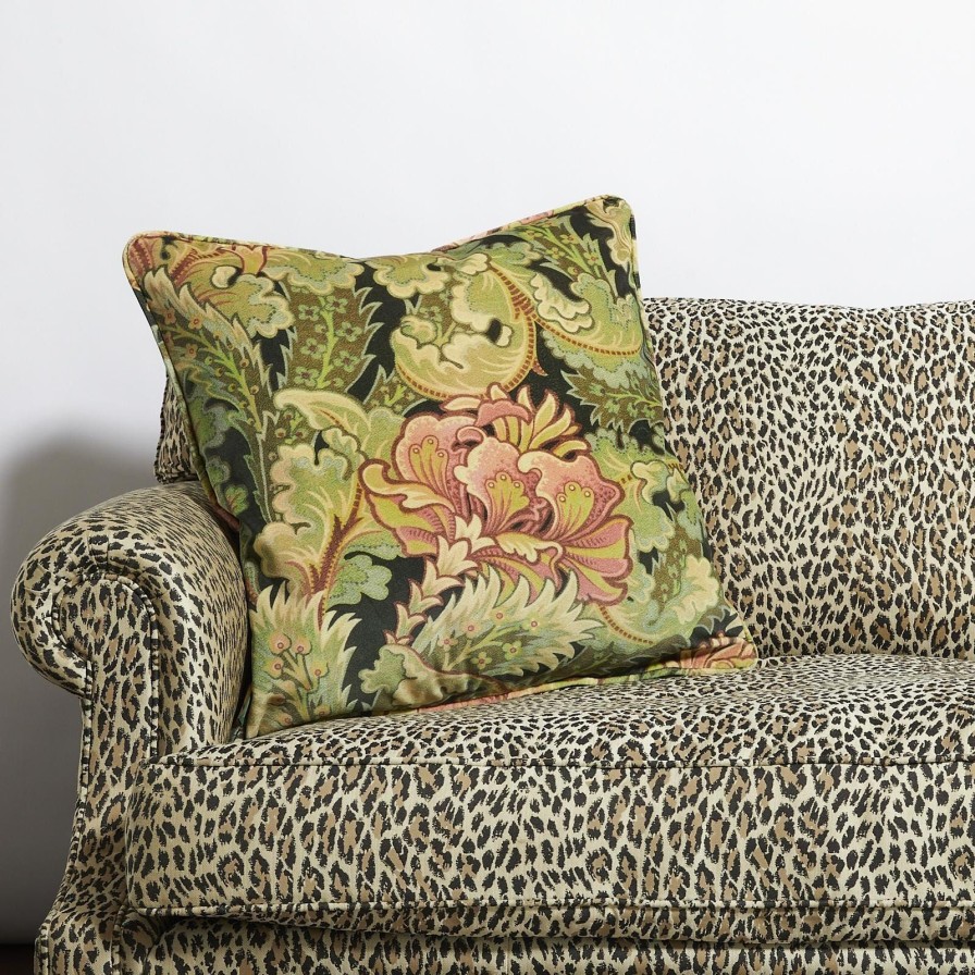 Accessories House of Hackney Floral Cushions | Bathsheba Large Piped Velvet Cushion-Verde