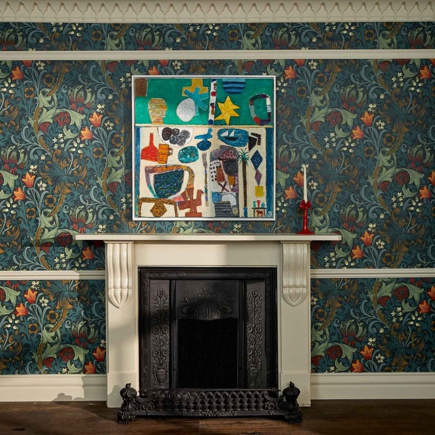 Wallpaper House of Hackney | Golden Lily Wallpaper-Midnight