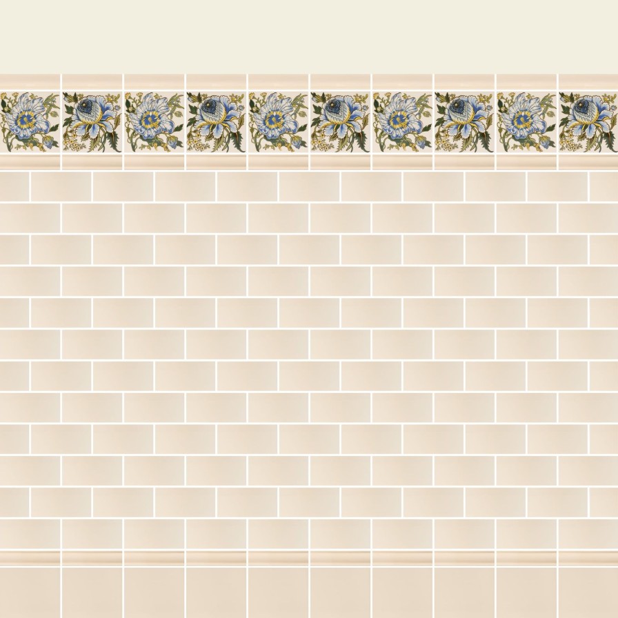 Furnishings House of Hackney Tiles | Navarre Dado Tiles-Ecru