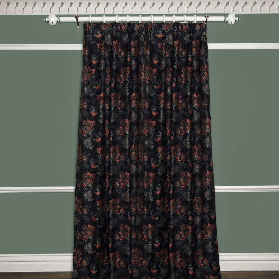 Fabric House of Hackney | Persephone Jacquard Curtain-Noir