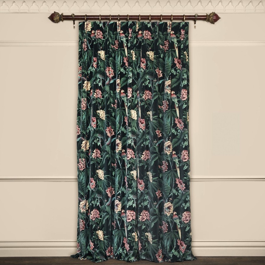 Fabric House of Hackney | Paradisa Velvet Curtain-Spruce Green