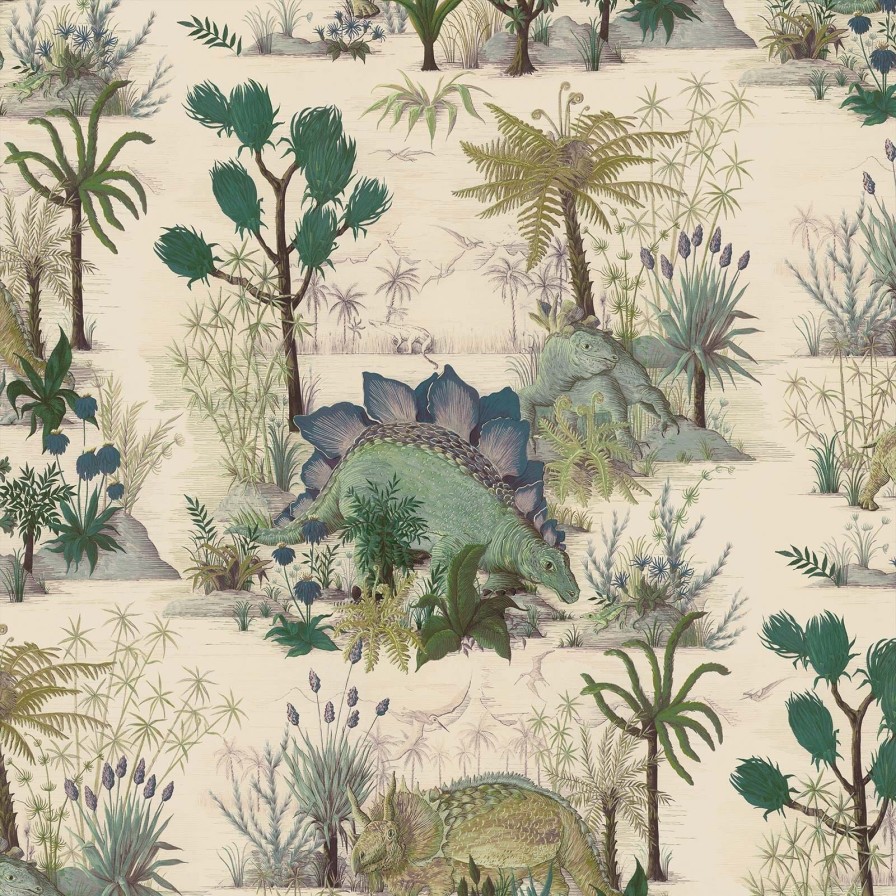Wallpaper House of Hackney | Dinosauria Wallpaper-Ecru
