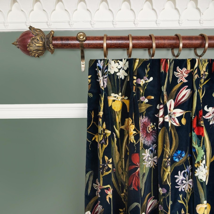 Fabric House of Hackney | Flora Delanica Velvet Curtain-Midnight