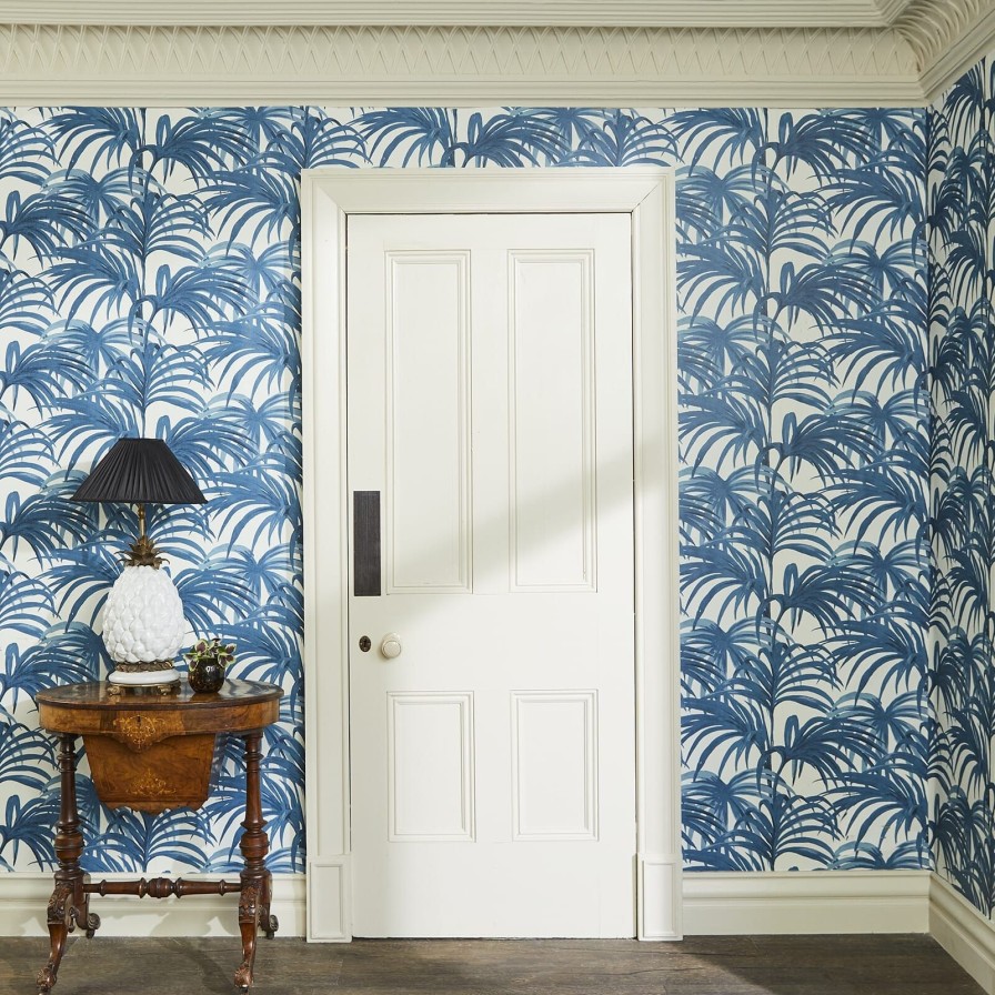 Wallpaper House of Hackney | Palmeral Wallpaper-Off White & Azure