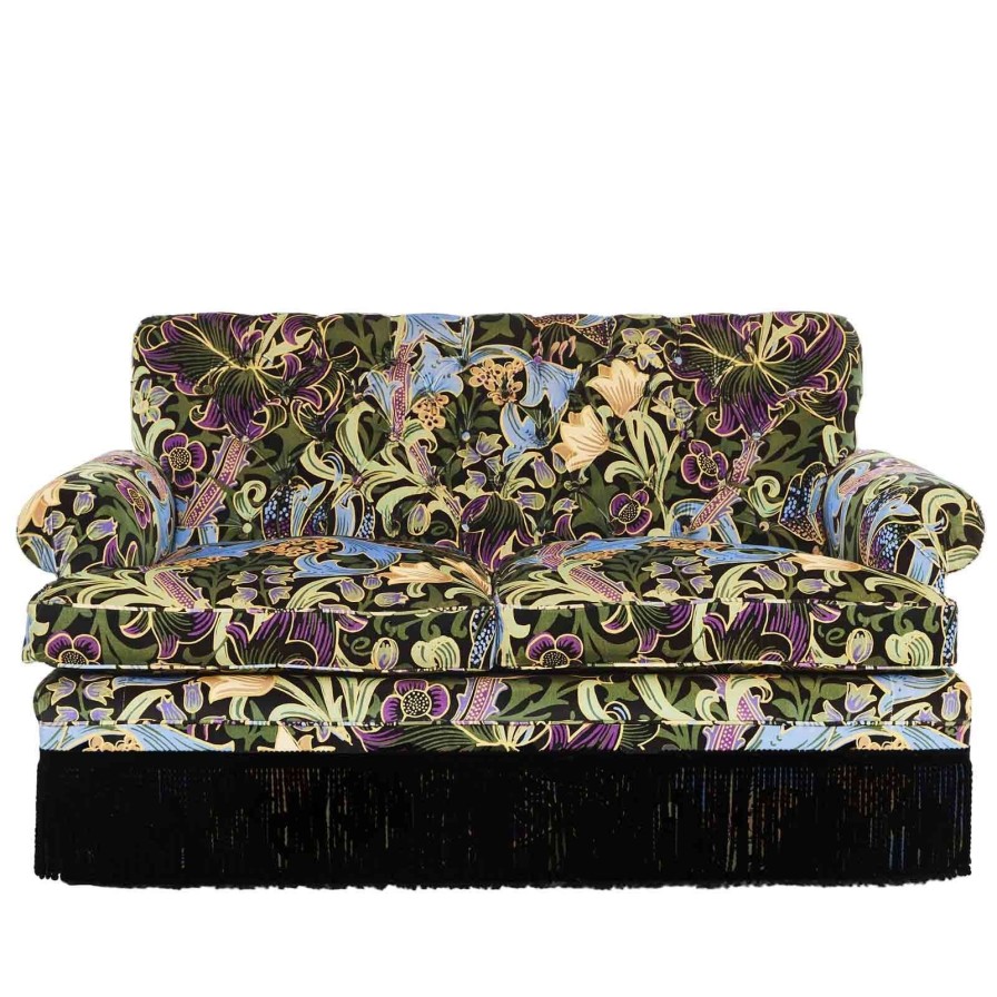 Furnishings House of Hackney Sofas | Golden Lily Magna Velvet Wilton 2-Seater Sofa-Obsidian