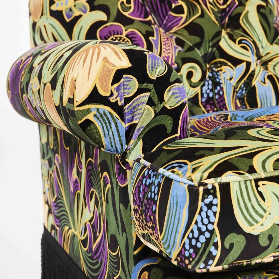 Furnishings House of Hackney Sofas | Golden Lily Magna Velvet Wilton 2-Seater Sofa-Obsidian