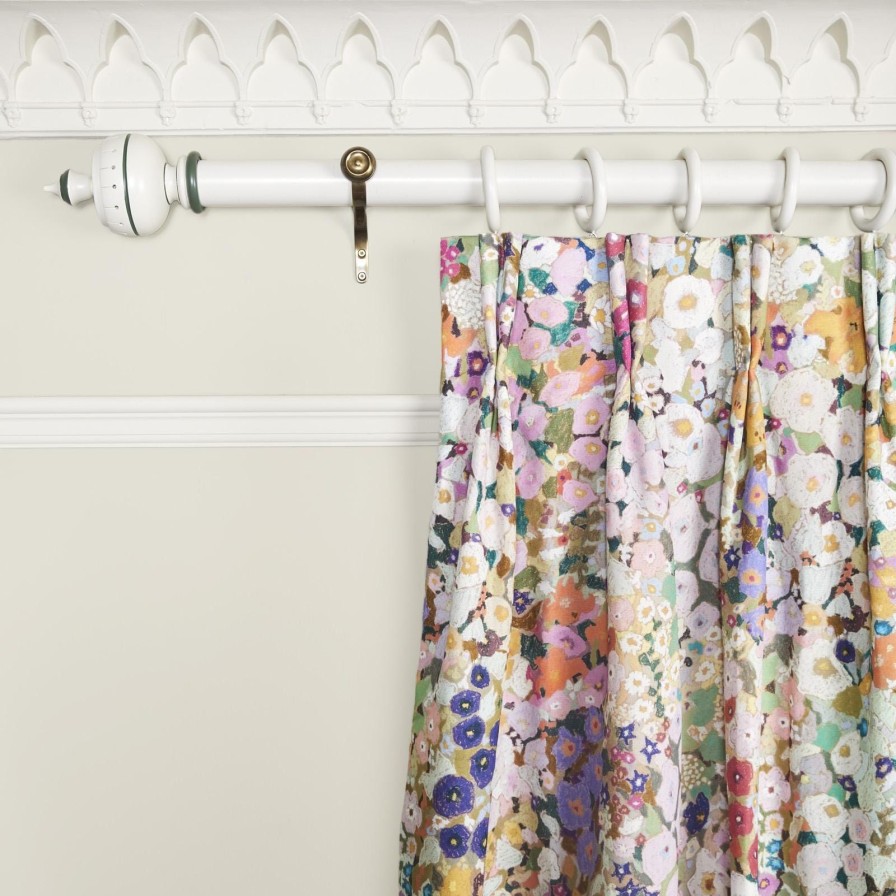 Fabric House of Hackney | Hollyhocks Cotton Linen Curtain-Spring