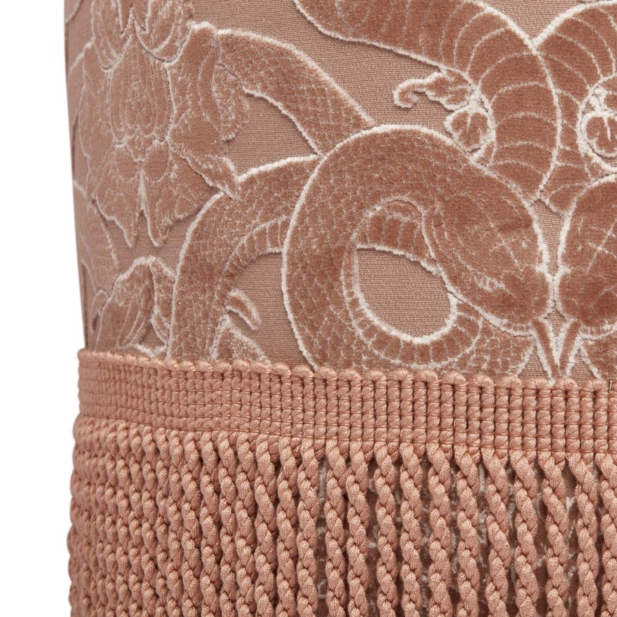 Furnishings House of Hackney Bottomans | Anaconda Cut-Velvet Bottoman-Dusky Pink