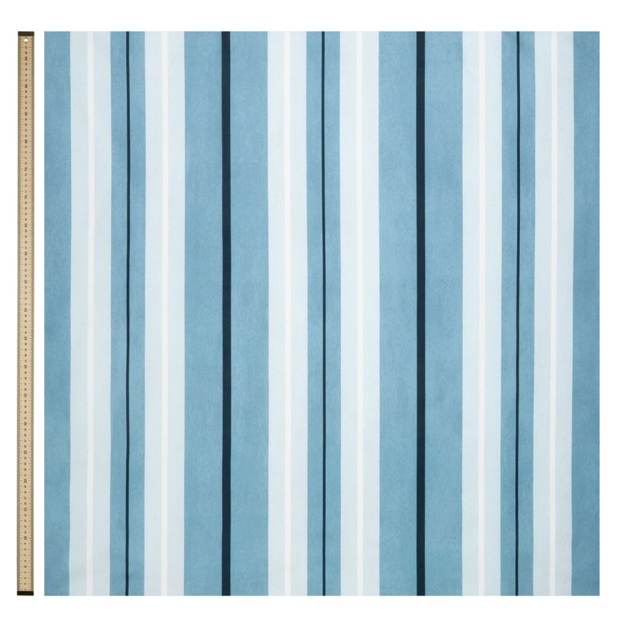Wallpaper House of Hackney | Lauriston Stripe Cotton Satin Blind-Sky