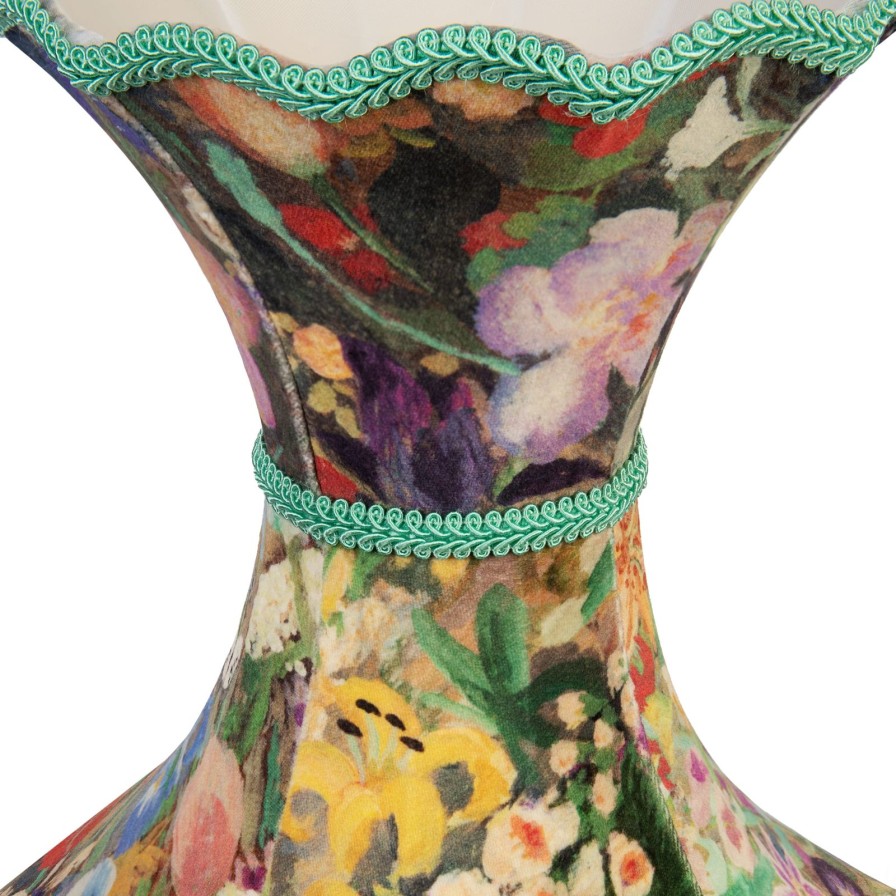 Accessories House of Hackney Lampshades | Floribunda Velvet Narcissus Table Lampshade-Zenith