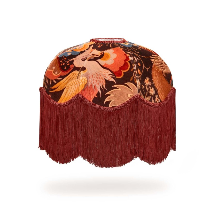 Accessories House of Hackney Lampshades | Phantasia Velvet Tilia Lampshade-Selenite Orange