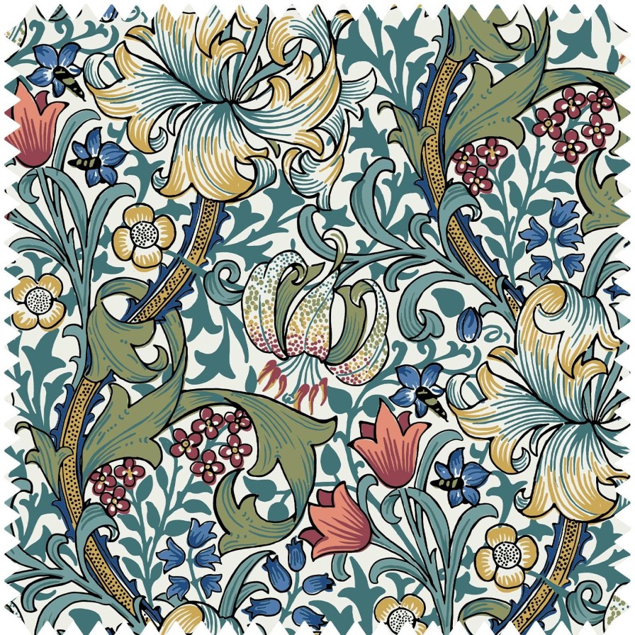 Fabric House of Hackney | Golden Lily Jacquard Blind-Parchment