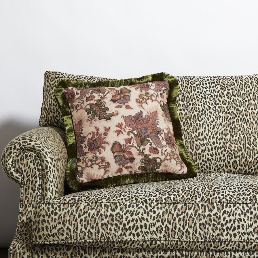 Accessories House of Hackney Floral Cushions | Persephone Medium Fringed Jacquard Cushion-Tourmaline