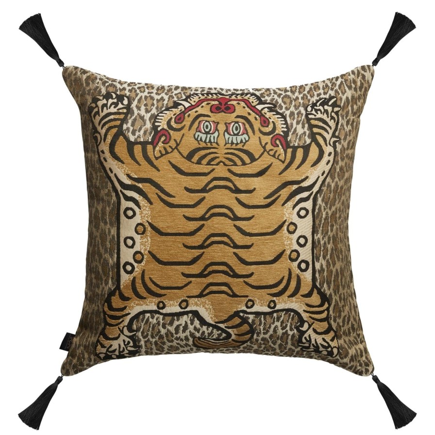 Accessories House of Hackney Animal Cushions | Wild Saber Large Tassel Jacquard Cushion-Butterscotch
