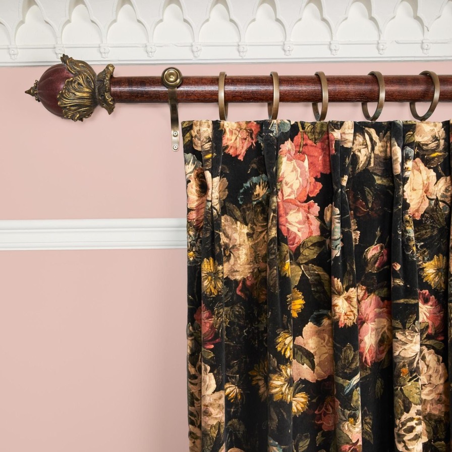 Fabric House of Hackney | Midnight Garden Velvet Curtain-Multi