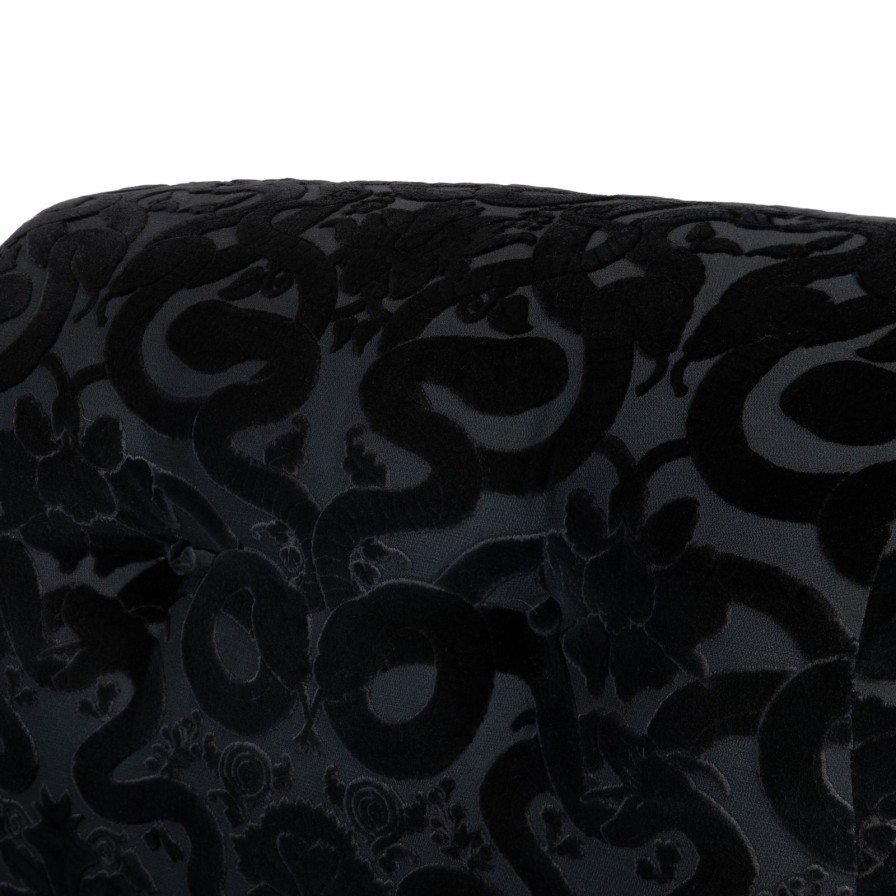 Furnishings House of Hackney Castle Chairs | Anaconda Cut-Velvet Castle Chair-Noir