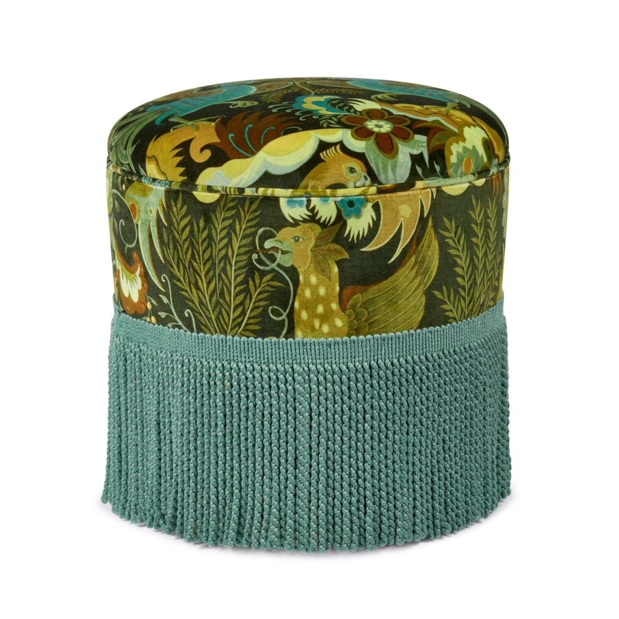 Furnishings House of Hackney Bottomans | Phantasia Velvet Bottoman-Emerald Green