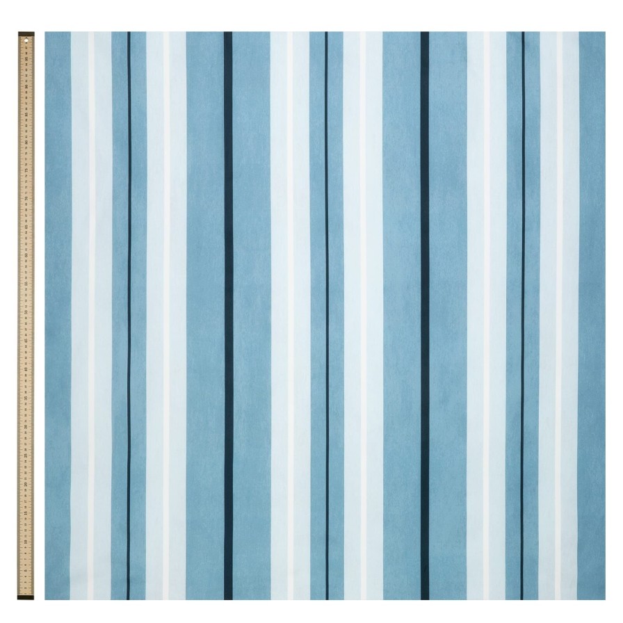 Wallpaper House of Hackney | Lauriston Stripe Cotton Satin-Sky