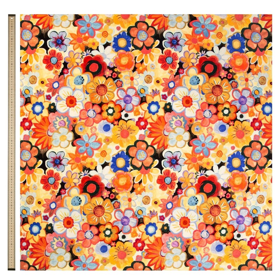 Fabric House of Hackney | Lamorna Velvet Curtain-Summer