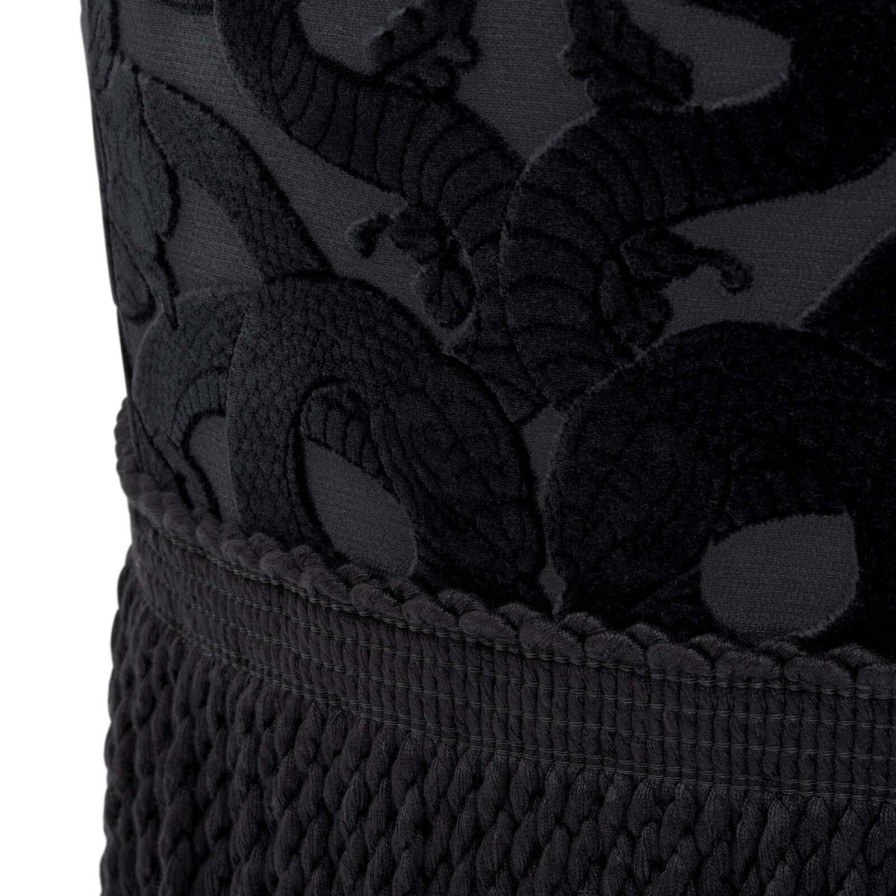 Furnishings House of Hackney Bottomans | Anaconda Cut-Velvet Bottoman-Noir