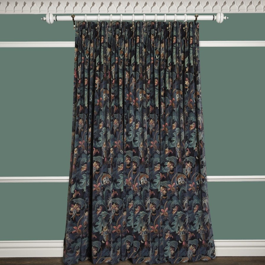 Fabric House of Hackney | Vespertine Velvet Curtain-Apatite
